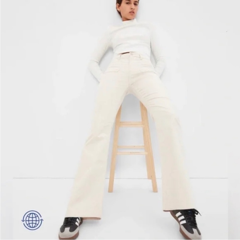 Gap‎ 70's High Rise Flare Corduroy Jeans Cords White - 26 / 2R EUC 605